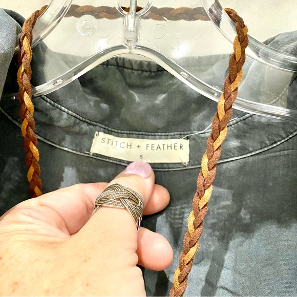 Upcycled Wildlife boho rustic shirt/shacket w country farmhouse vibe - Picture 9 of 16